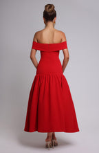 June Midaxi Dress - Red