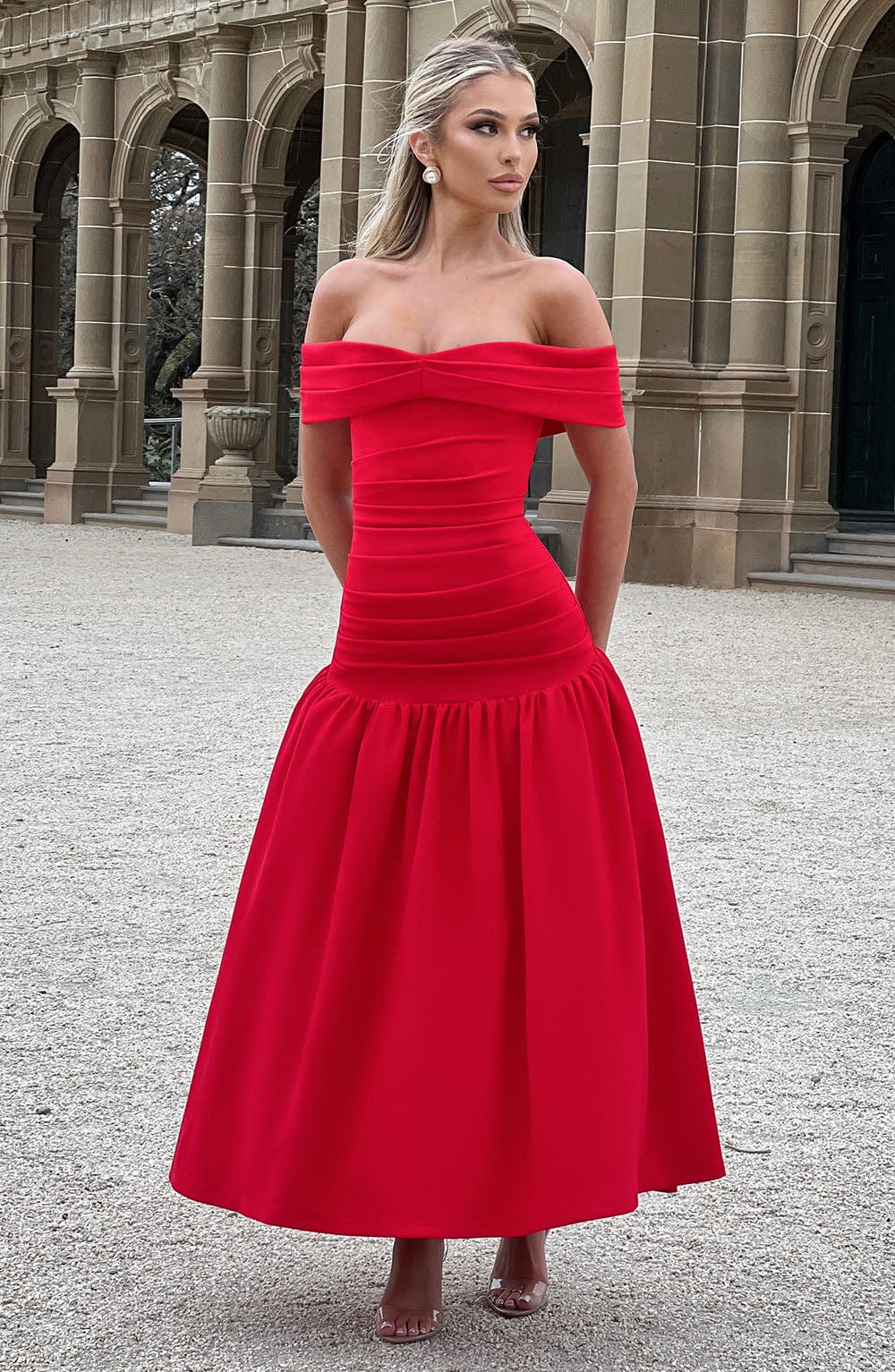 June Midaxi Dress - Red
