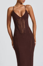 Laila Maxi Dress - Plum Brown
