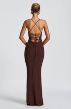 Laila Maxi Dress - Plum Brown