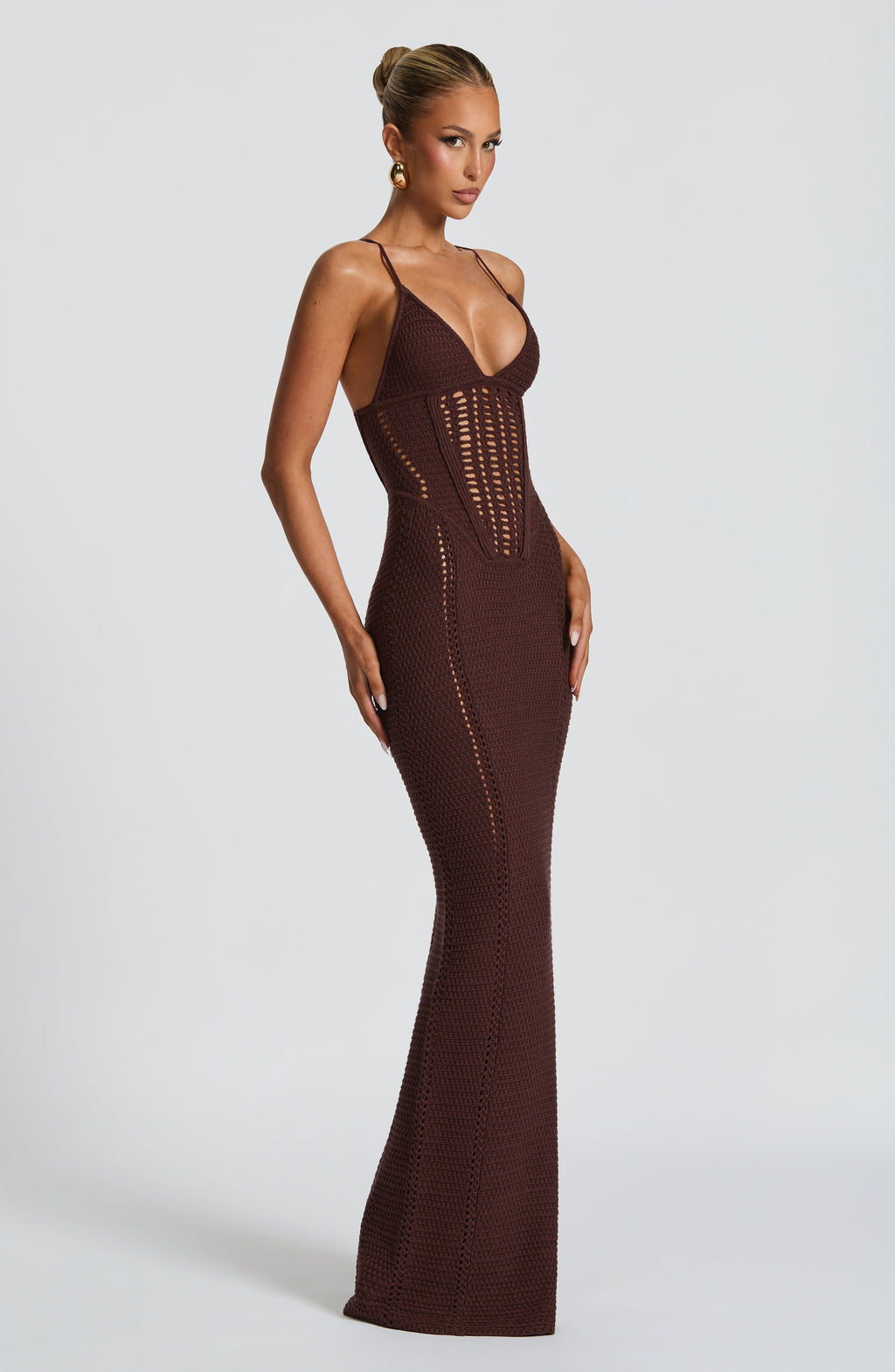 Laila Maxi Dress - Plum Brown