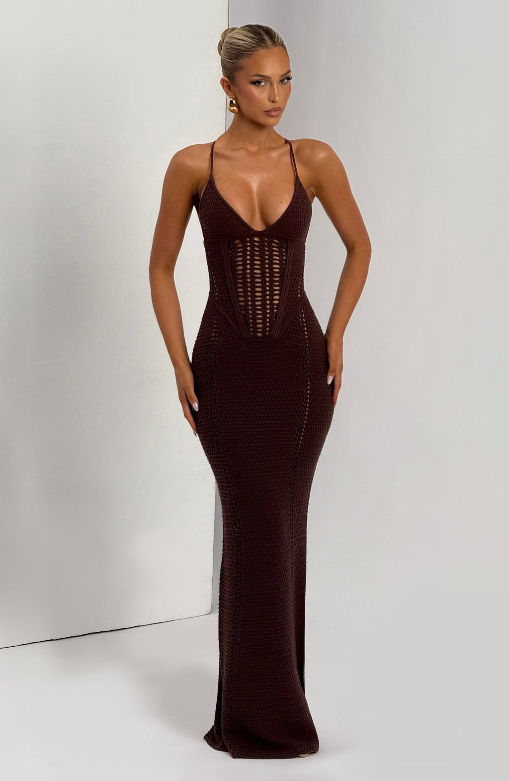 Laila Maxi Dress - Plum Brown