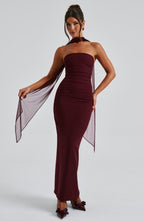 Lucia Maxi Dress - Cherry Lacquer
