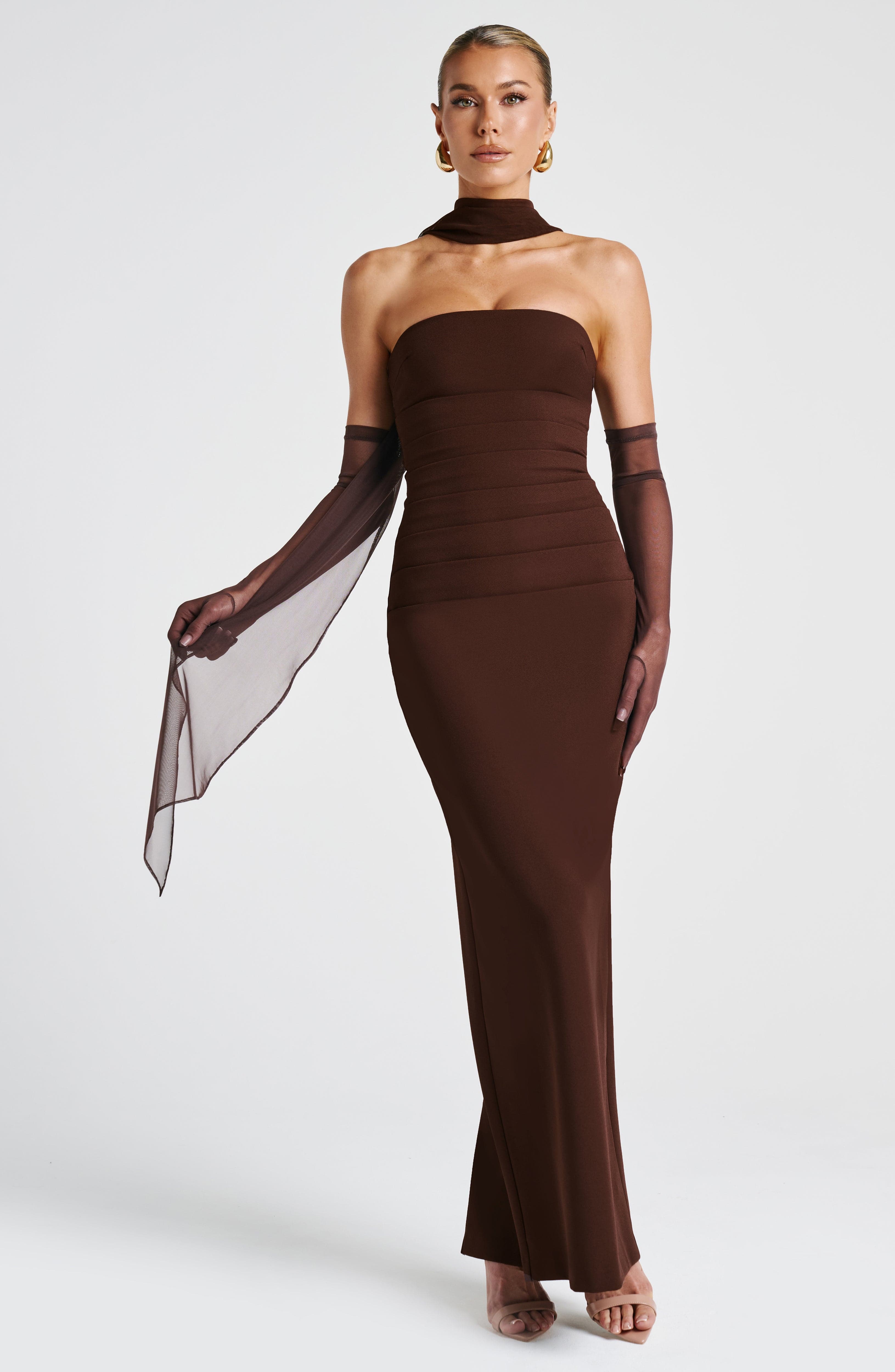Lucia Maxi Dress - Plum Brown