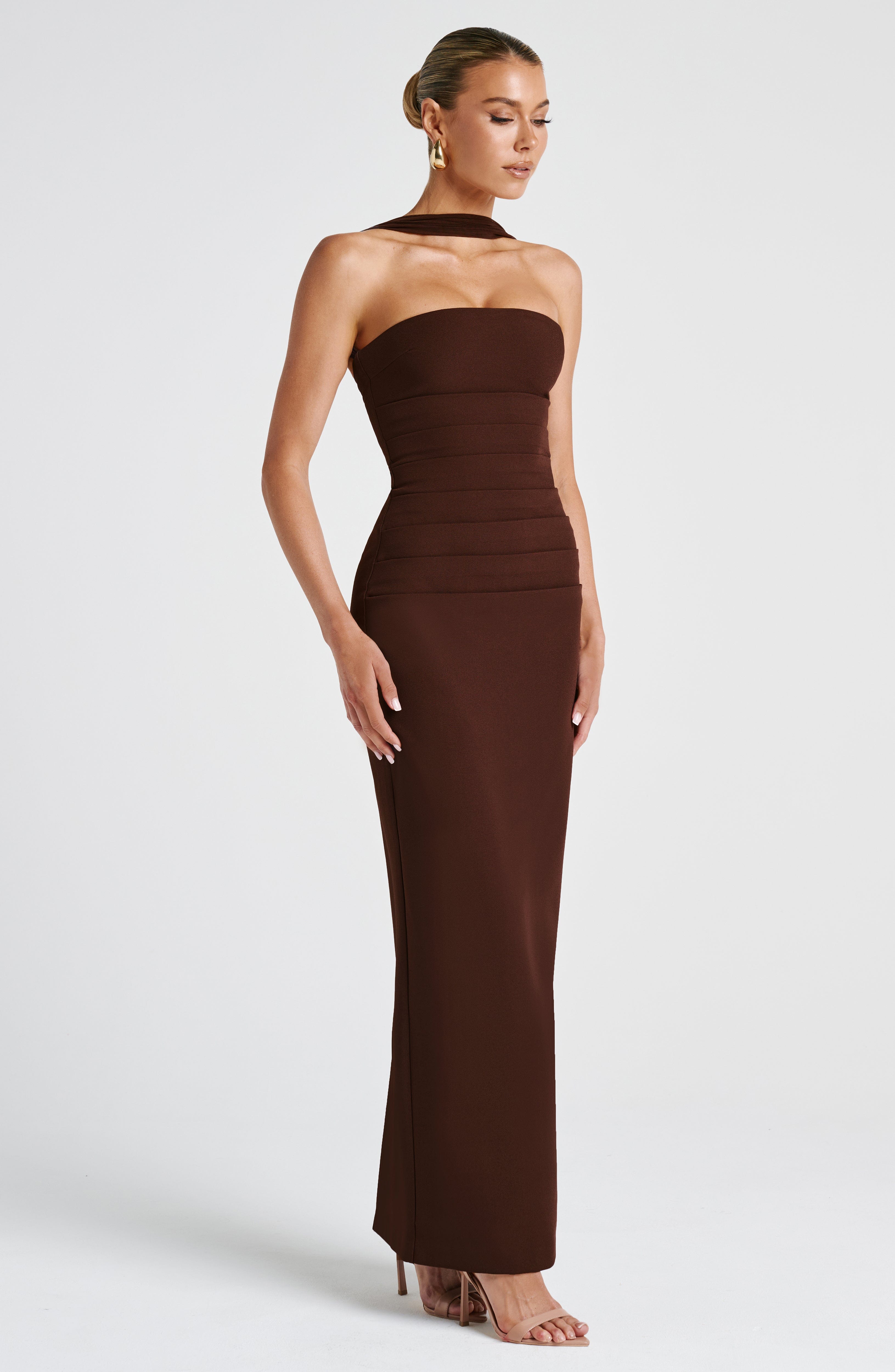 Lucia Maxi Dress - Plum Brown