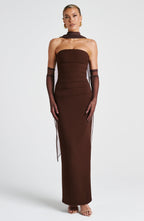 Lucia Maxi Dress - Plum Brown