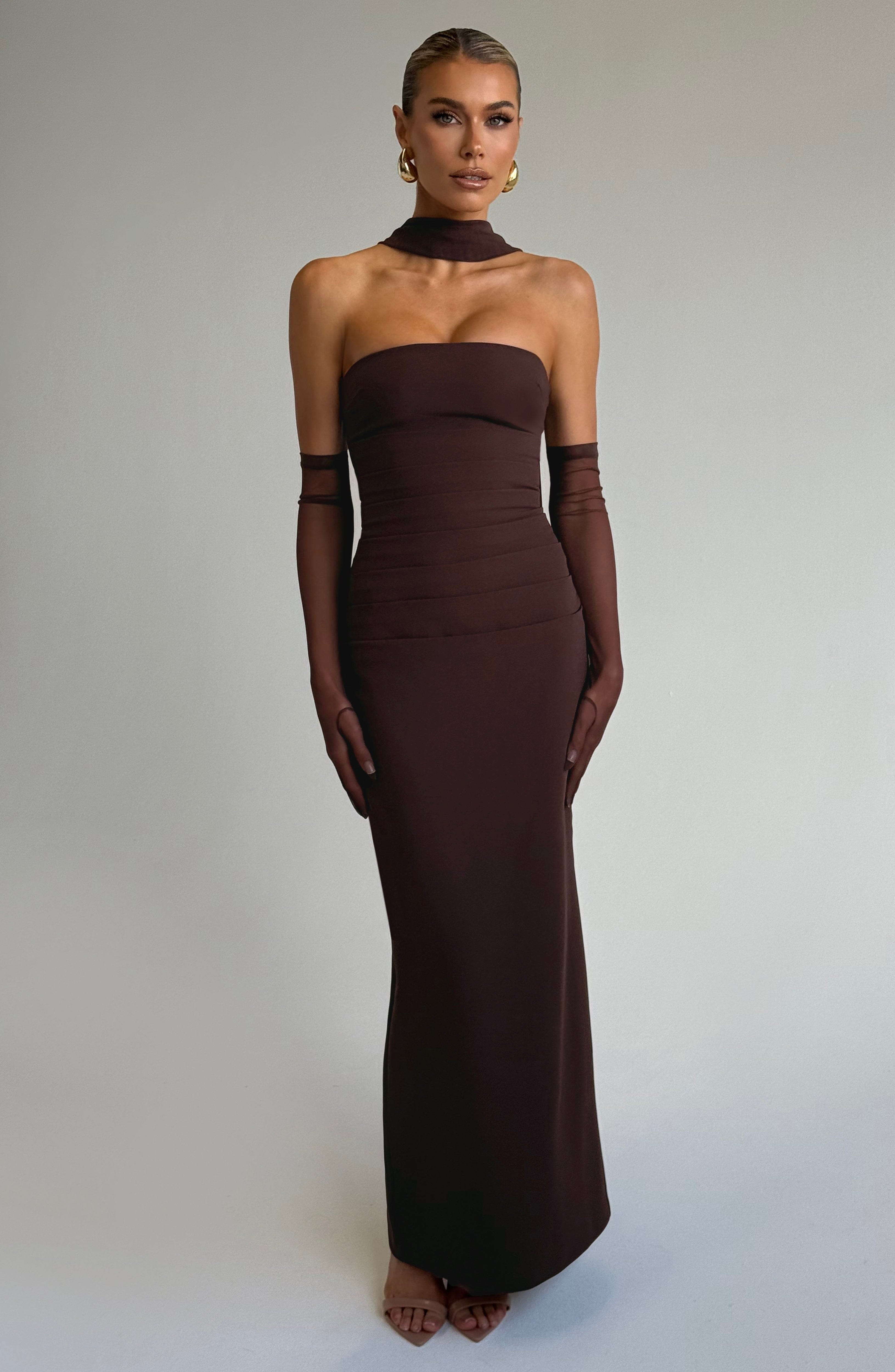 Lucia Maxi Dress - Plum Brown