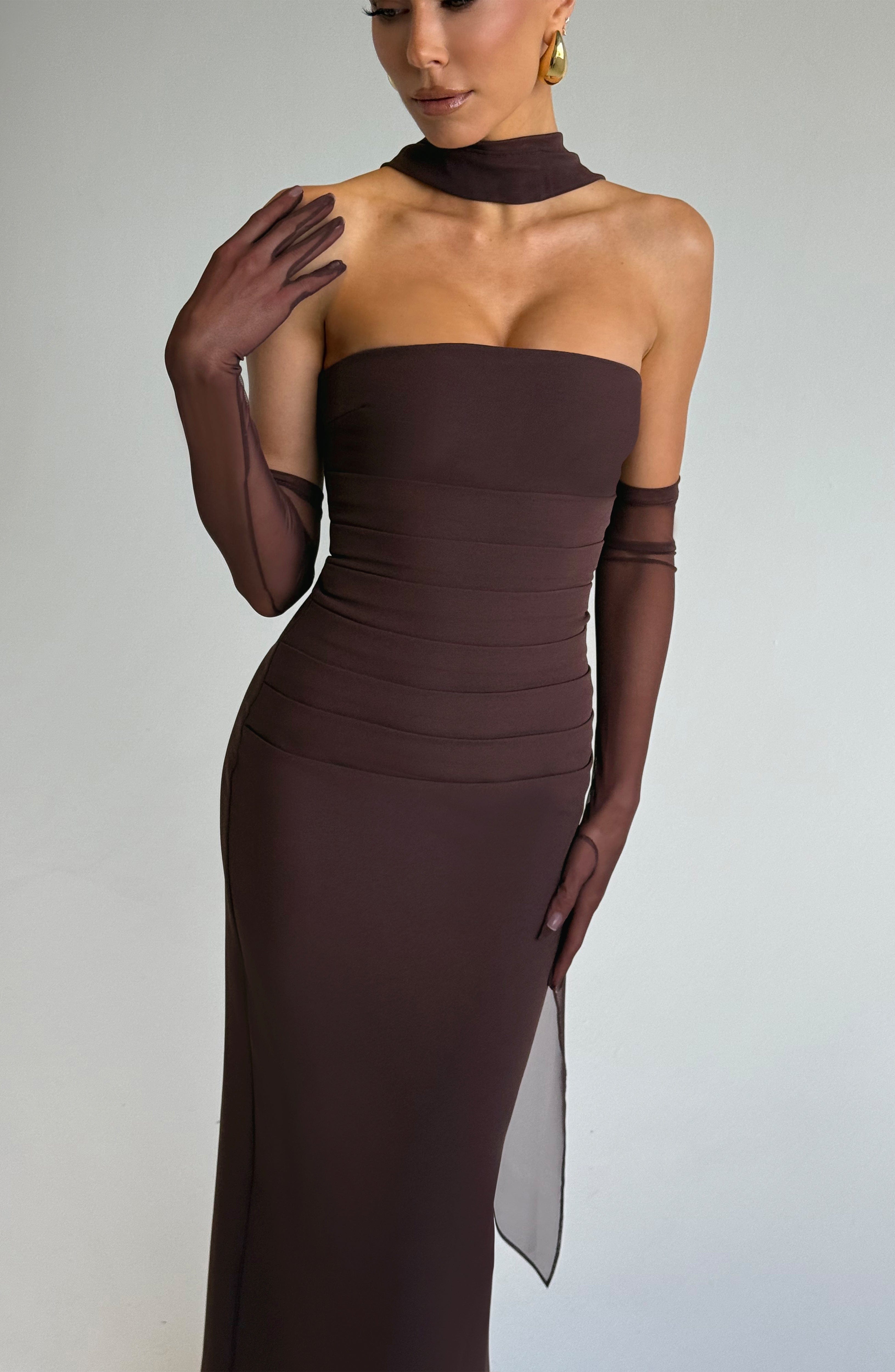 Lucia Maxi Dress - Plum Brown